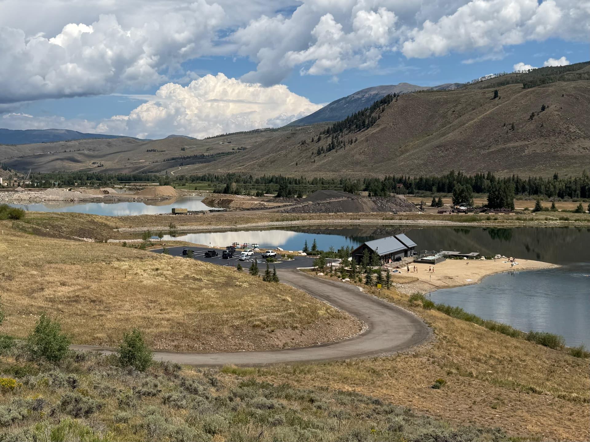 The Quikrete gravel operation across the water from the Maryland Creek Ranch lakehouse and beach in the Lower Blue River Valley